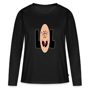 Sourrire LOL - T-shirt manches longues Premium bio Femme - noir - Devant - Julia (174cm)