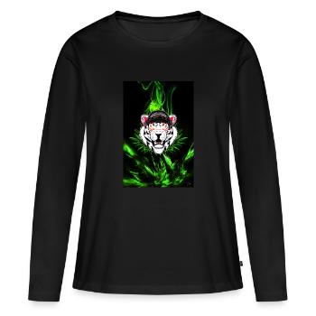POSTER Tigre - T-shirt manches longues Premium bio Femme - noir - Devant - Julia (174cm)