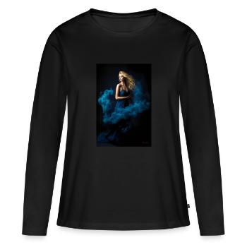Beauté bleue 3 - T-shirt manches longues Premium bio Femme - noir - Devant - Julia (174cm)
