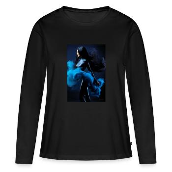 Beauté bleue 2 - T-shirt manches longues Premium bio Femme - noir - Devant - Julia (174cm)