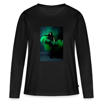 Beauté verte 2 - T-shirt manches longues Premium bio Femme - noir - Devant - Julia (174cm)