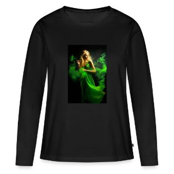 Beauté verte 4 - T-shirt manches longues Premium bio Femme - noir - Devant - Julia (174cm)