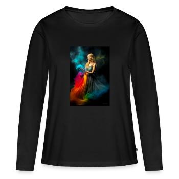 Beauté arc-en-ciel 3 - T-shirt manches longues Premium bio Femme - noir - Devant - Julia (174cm)