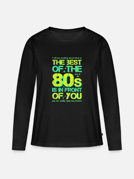 80s Eighties 80s - Women's Premium Organic Long Sleeve Shirt - black