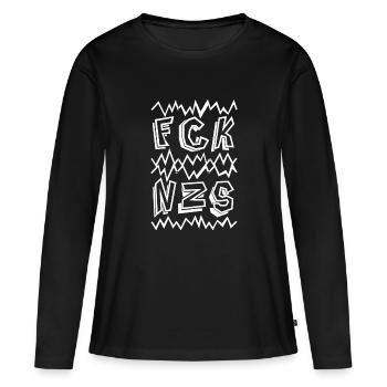 FCK NZS - T-shirt manches longues Premium bio Femme - noir - Devant - Julia (174cm)