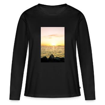 océan - T-shirt manches longues Premium bio Femme - noir - Devant - Julia (174cm)