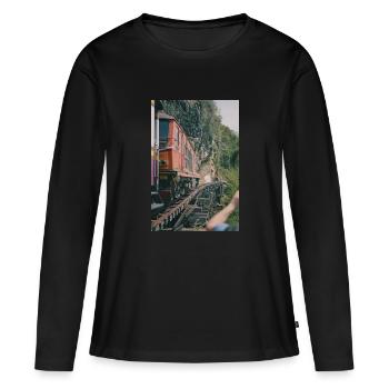 Train Train - T-shirt manches longues Premium bio Femme - noir - Devant - Julia (174cm)