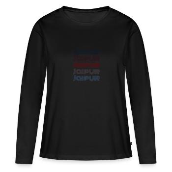 Vintage India City - Retro Jaipur - T-shirt manches longues Premium bio Femme - noir - Devant - Julia (174cm)