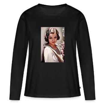Myrna Loy, 1932 - Frauen Premium Bio Langarmshirt - Schwarz - Vorne - Julia (174cm)