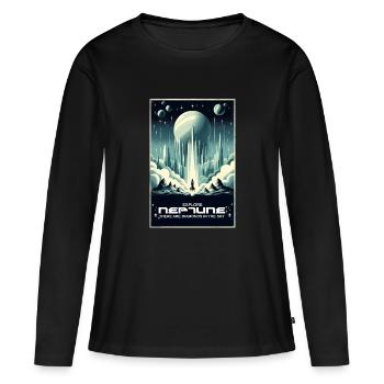 Explorez Neptune - Affiche Vintage - T-shirt manches longues Premium bio Femme - noir - Devant - Julia (174cm)