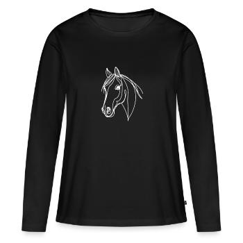 Line Art Papa Maman - Hanovrien - T-shirt manches longues Premium bio Femme - noir - Devant - Julia (174cm)