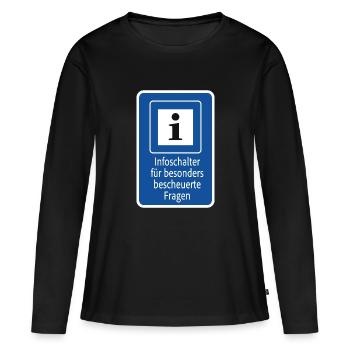 Infoschalter Fragen Humor Lustige Sprüche - Frauen Premium Bio Langarmshirt - Schwarz - Vorne - Julia (174cm)