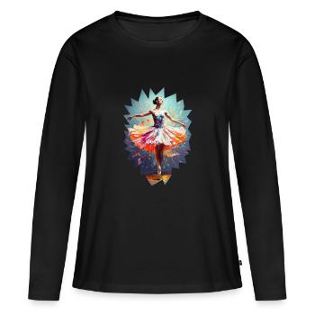 Danseuse de ballet moderne hypercolor - T-shirt manches longues Premium bio Femme - noir - Devant - Julia (174cm)