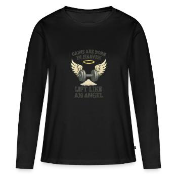 Gym Motivation, Fitness, Motivation - Women's Premium Organic Long Sleeve Shirt - black - Front - Julia (174cm)