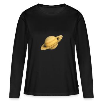 planète anneaux - T-shirt manches longues Premium bio Femme - noir - Devant - Julia (174cm)