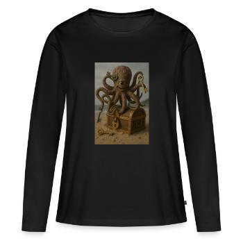 Calmar - T-shirt manches longues Premium bio Femme - noir - Devant - Julia (174cm)