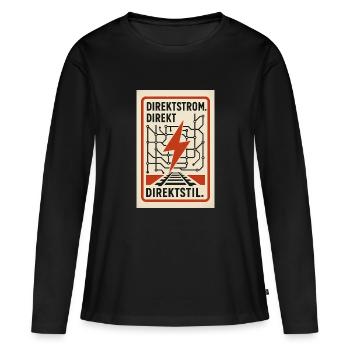 Direct Current Style 1930s - Women's Premium Organic Long Sleeve Shirt - black - Front - Julia (174cm)