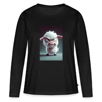 Furious Cartoon Sheep Rage - Women's Premium Organic Long Sleeve Shirt - black - Front - Julia (174cm)