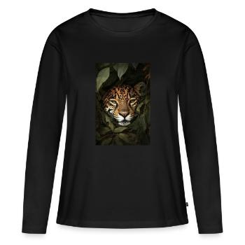 Jaguar Hidden in the Jungle - Women's Premium Organic Long Sleeve Shirt - black - Front - Julia (174cm)