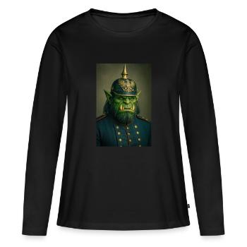 Général orc impérial - T-shirt manches longues Premium bio Femme - noir - Devant - Julia (174cm)