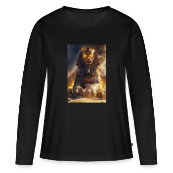 Erweckte Sphinx des Feuers - Frauen Premium Bio Langarmshirt - Schwarz - Vorne - Julia (174cm)