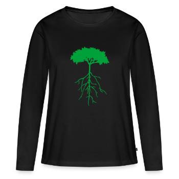 root tree - Women's Premium Organic Long Sleeve Shirt - black - Front - Julia (174cm)