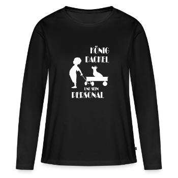 König Dackel Rauhaardackel Dackelfieber - Frauen Premium Bio Langarmshirt - Schwarz - Vorne - Julia (174cm)
