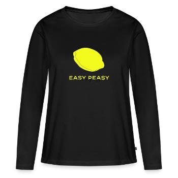Lemon. - Women's Premium Organic Long Sleeve Shirt - black - Front - Julia (174cm)