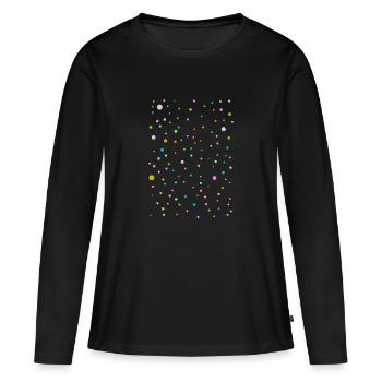 Bunte Punkte, Schön, Modisches Design - Frauen Premium Bio Langarmshirt - Schwarz - Vorne - Julia (174cm)