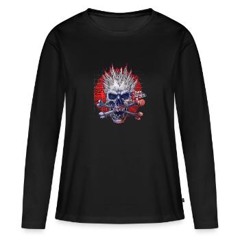 Jolly Roger - T-shirt manches longues Premium bio Femme - noir - Devant - Julia (174cm)