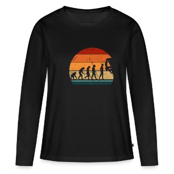 Escalade évolution escalade escalade - T-shirt manches longues Premium bio Femme - noir - Devant - Julia (174cm)