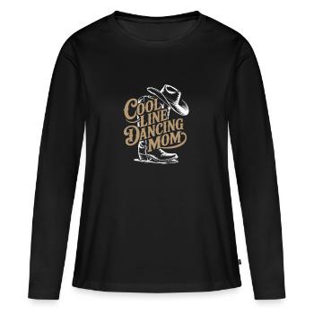 Line Dance Mom Line Dance Mom Cadeau - T-shirt manches longues Premium bio Femme - noir - Devant - Julia (174cm)
