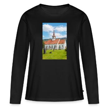 Eid kirke (église de l’Aïd) dans le Nordfjordeid Norvège - T-shirt manches longues Premium bio Femme - noir - Devant - Julia (174cm)