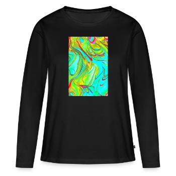 Montrer - T-shirt manches longues Premium bio Femme - noir - Devant - Julia (174cm)
