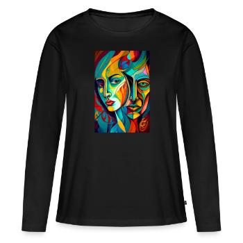 Transformation zweier Individuen - Frauen Premium Bio Langarmshirt - Schwarz - Vorne - Julia (174cm)