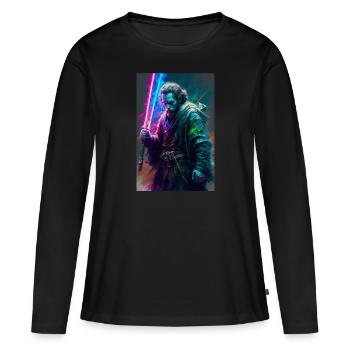 Sabre laser - T-shirt manches longues Premium bio Femme - noir - Devant - Julia (174cm)