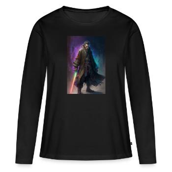 Sabre laser - T-shirt manches longues Premium bio Femme - noir - Devant - Julia (174cm)