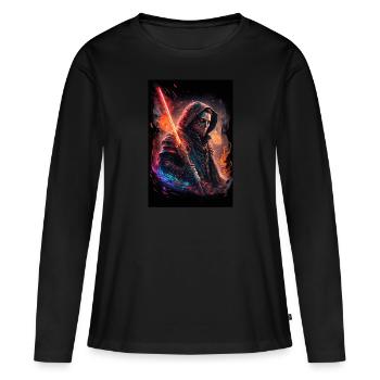 Sabre laser - T-shirt manches longues Premium bio Femme - noir - Devant - Julia (174cm)