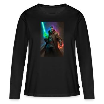 Sabre laser - T-shirt manches longues Premium bio Femme - noir - Devant - Julia (174cm)