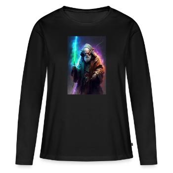 Sabre laser - T-shirt manches longues Premium bio Femme - noir - Devant - Julia (174cm)