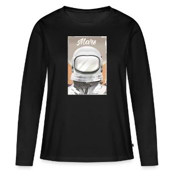 Mars Explorer Astronaut - Frauen Premium Bio Langarmshirt - Schwarz - Vorne - Julia (174cm)