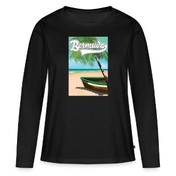 Affiche vacances aux Bermudes - T-shirt manches longues Premium bio Femme - noir - Devant - Julia (174cm)