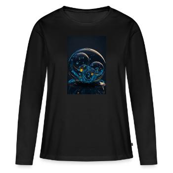 Bulles dans une bulle néon 2 - T-shirt manches longues Premium bio Femme - noir - Devant - Julia (174cm)