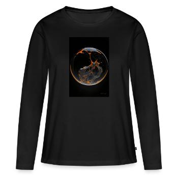 Kaos in einer Blase orange 4 - Frauen Premium Bio Langarmshirt - Schwarz - Vorne - Julia (174cm)