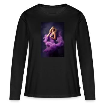 Purple Beauty 4 - T-shirt manches longues Premium bio Femme - noir - Devant - Julia (174cm)
