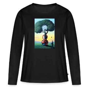 Zeitlose Musik - Frauen Premium Bio Langarmshirt - Schwarz - Vorne - Julia (174cm)