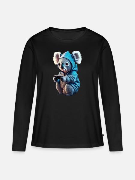 Koala Gamer - Women's Premium Organic Long Sleeve Shirt - black
