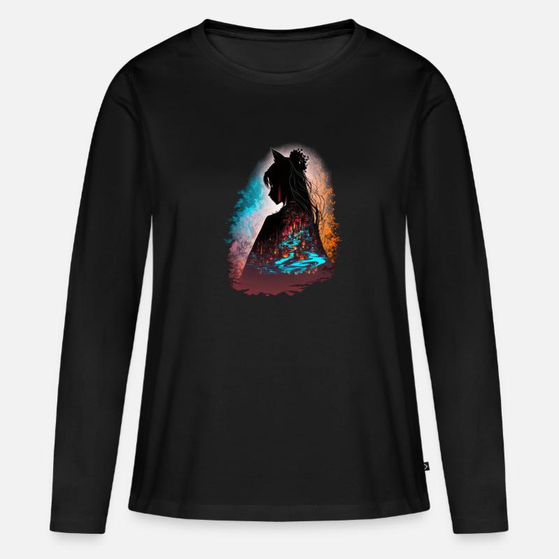 Der Schatten von Tokio | Shadows Unleashed - Frauen Premium Bio Langarmshirt - Schwarz