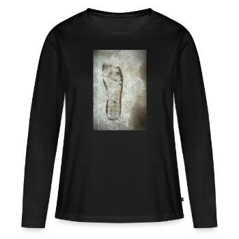 Imprint of a shoe wet on the road - Women's Premium Organic Long Sleeve Shirt - black - Front - Julia (174cm)