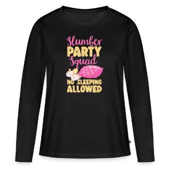 Soirée pyjama pyjama soirée pyjama - T-shirt manches longues Premium bio Femme - noir - Devant - Julia (174cm)
